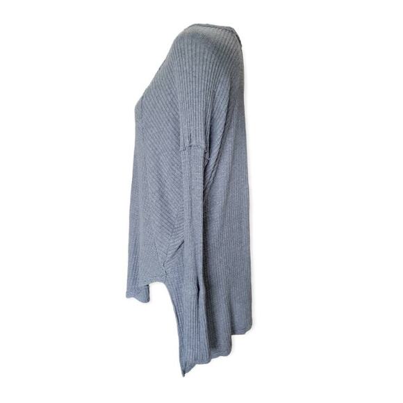 Free People Women's Oversized Waffle Knit Long Sleeve Thermal Top Small Grey‎ - Picture 4 of 10